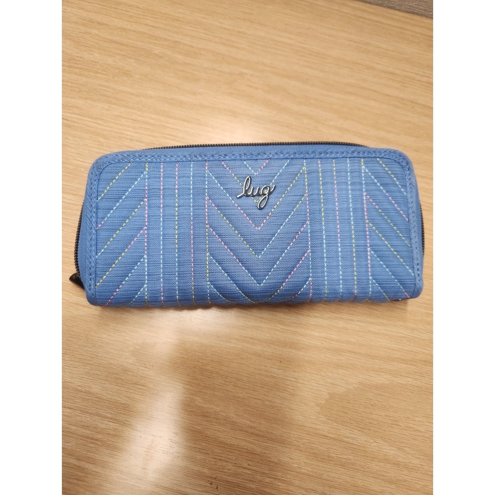 Lug Straddle Women's Zip Around Brushed Marina Blue Wallet RFID Lightweight
